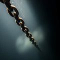 Heavy anchor chain descending into the ocean's depths, a symbol of trust in 1 Peter and Peter's message...