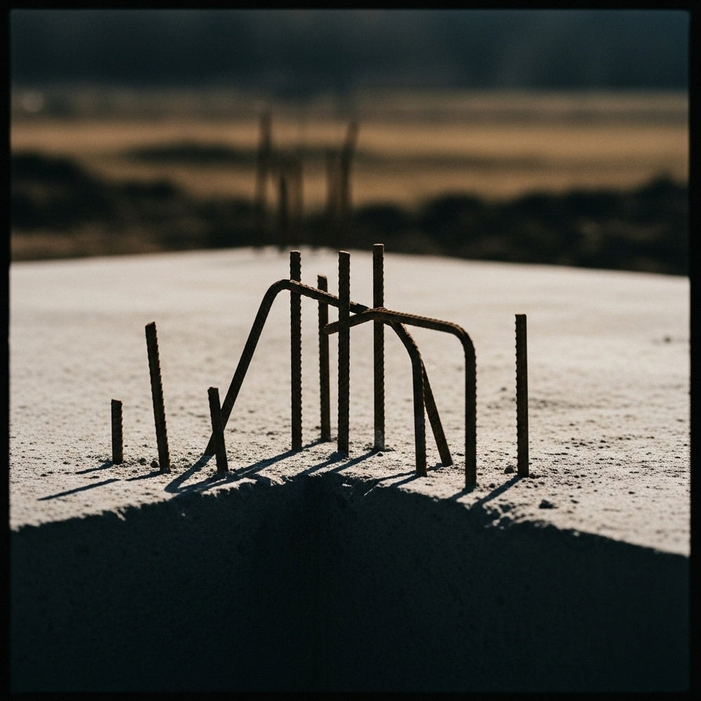 Exposed rebar within a concrete foundation, symbolizing secure inheritance. 2 Timothy by Paul.